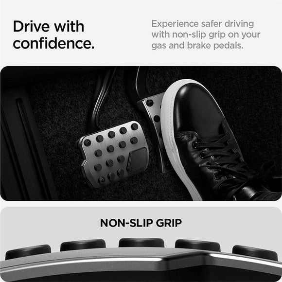 Tesla Model 3 / Y Spigen Non-Slip Performance Cover til Speeder & Bremsepedal - Sølv