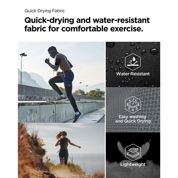 Spigen Vandafvisende Dynamic Shield Løbearmbånd (Maks. Mobil: 195 x 113mm) - Sort