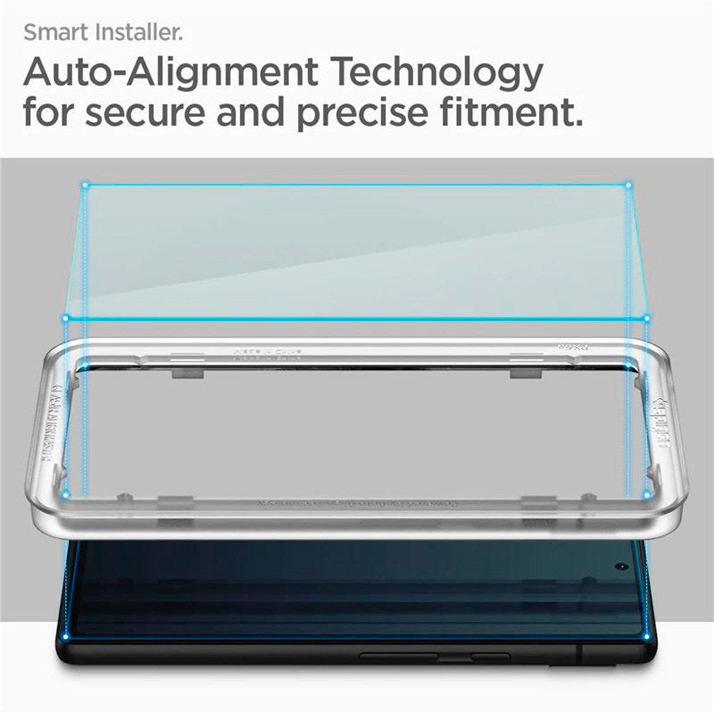 Google Pixel 6a Spigen Alignmaster Glas.tR Skærmbeskyttelse - 2 stk. - Case Friendly - Gennemsigtig