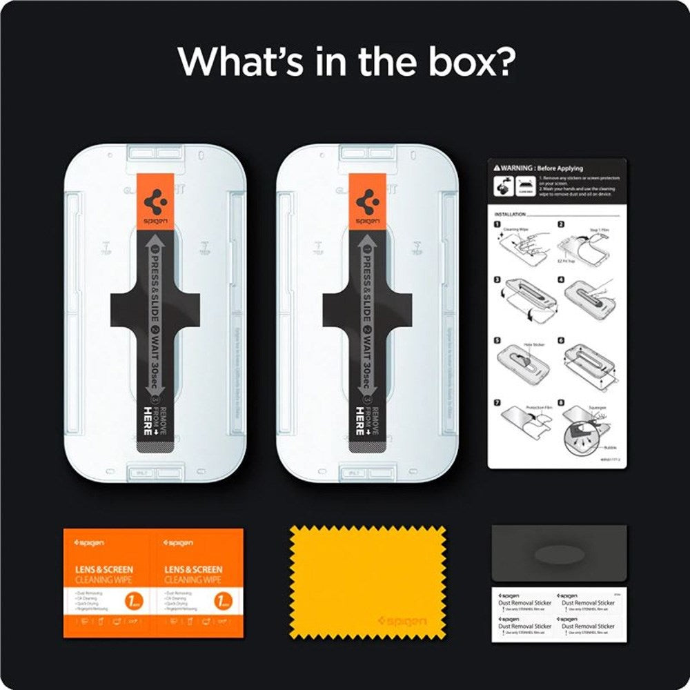 iPhone 14 Pro Spigen Privacy EZ Fit Glass Skærmbeskyttelse - 2 stk - Privacy Funktion - Gennemsigtig