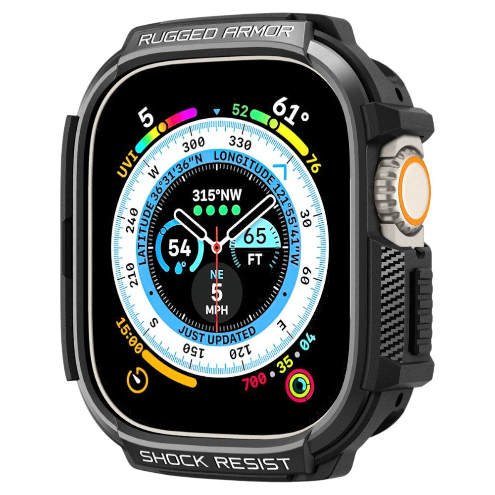 Apple Watch Ultra 3 / 2 / 1 (49mm) Spigen Rugged Armor Cover - Sort
