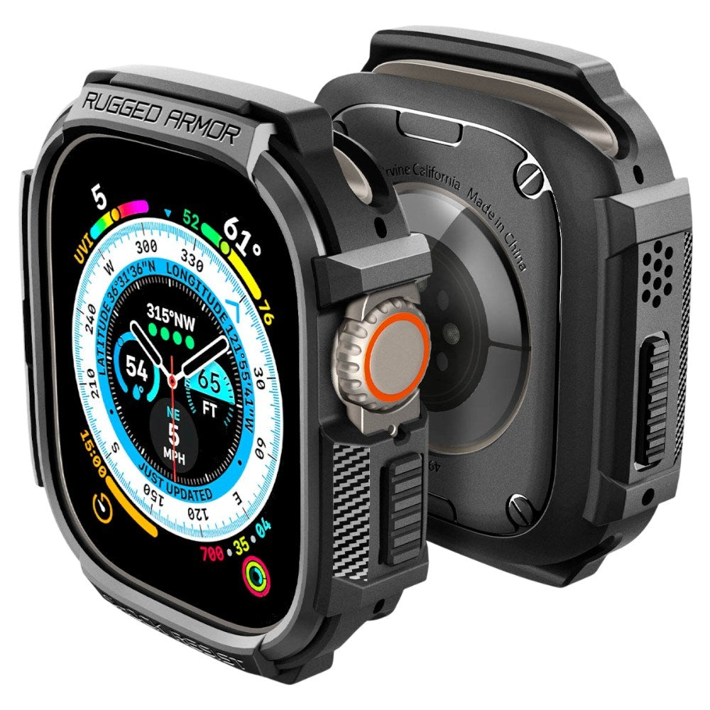 Apple Watch Ultra 3 / 2 / 1 (49mm) Spigen Rugged Armor Cover - Sort