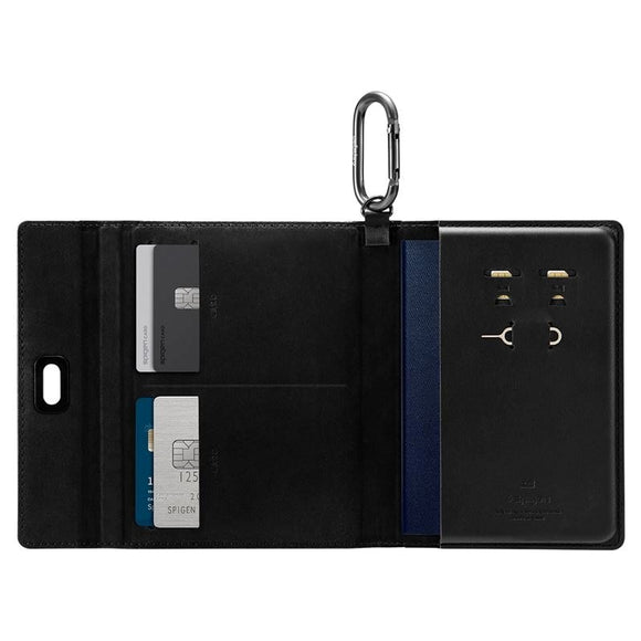 Spigen Universal Cover til Pas m. Opbevaring til Kort & Simkort - Sort