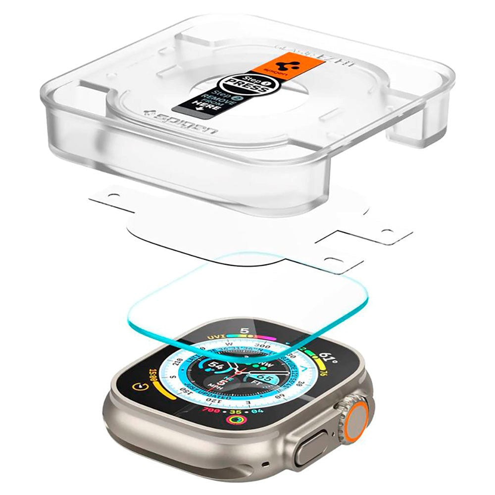 Apple Watch Ultra 1 / 2 / 3 (49mm) Spigen EZ Fit GLAS.tR Skærmbeskyttelse - 2-stk. - Gennemsigtig