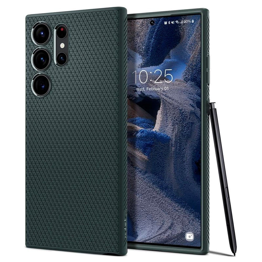Samsung Galaxy S23 Ultra Spigen Liquid Air - Fleksibelt Plastik Cover - Grøn