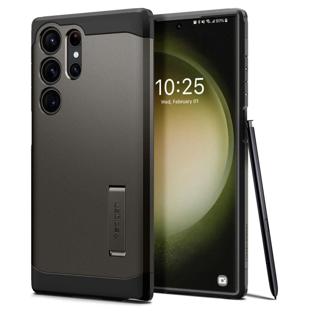 Samsung Galaxy S23 UItra Spigen Tough Armor Cover m. Kickstand - Gunmetal