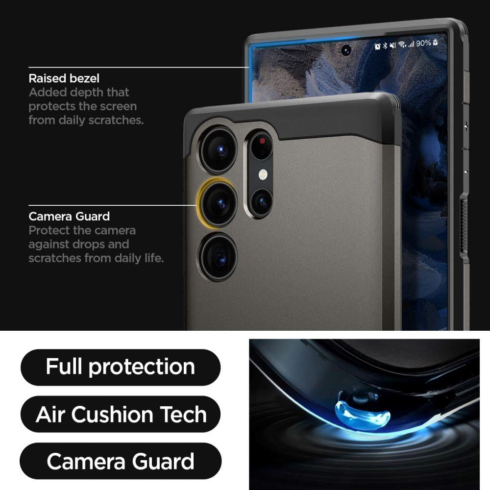 Samsung Galaxy S23 UItra Spigen Tough Armor Cover m. Kickstand - Gunmetal