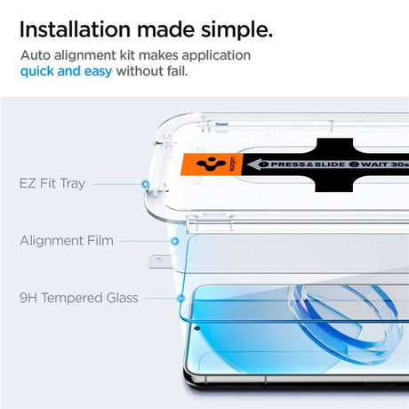 Samsung Galaxy S23 Spigen EZ Fit Glas.tR Skærmbeskyttelse - 2 stk. - Case Friendly - Gennemsigtig