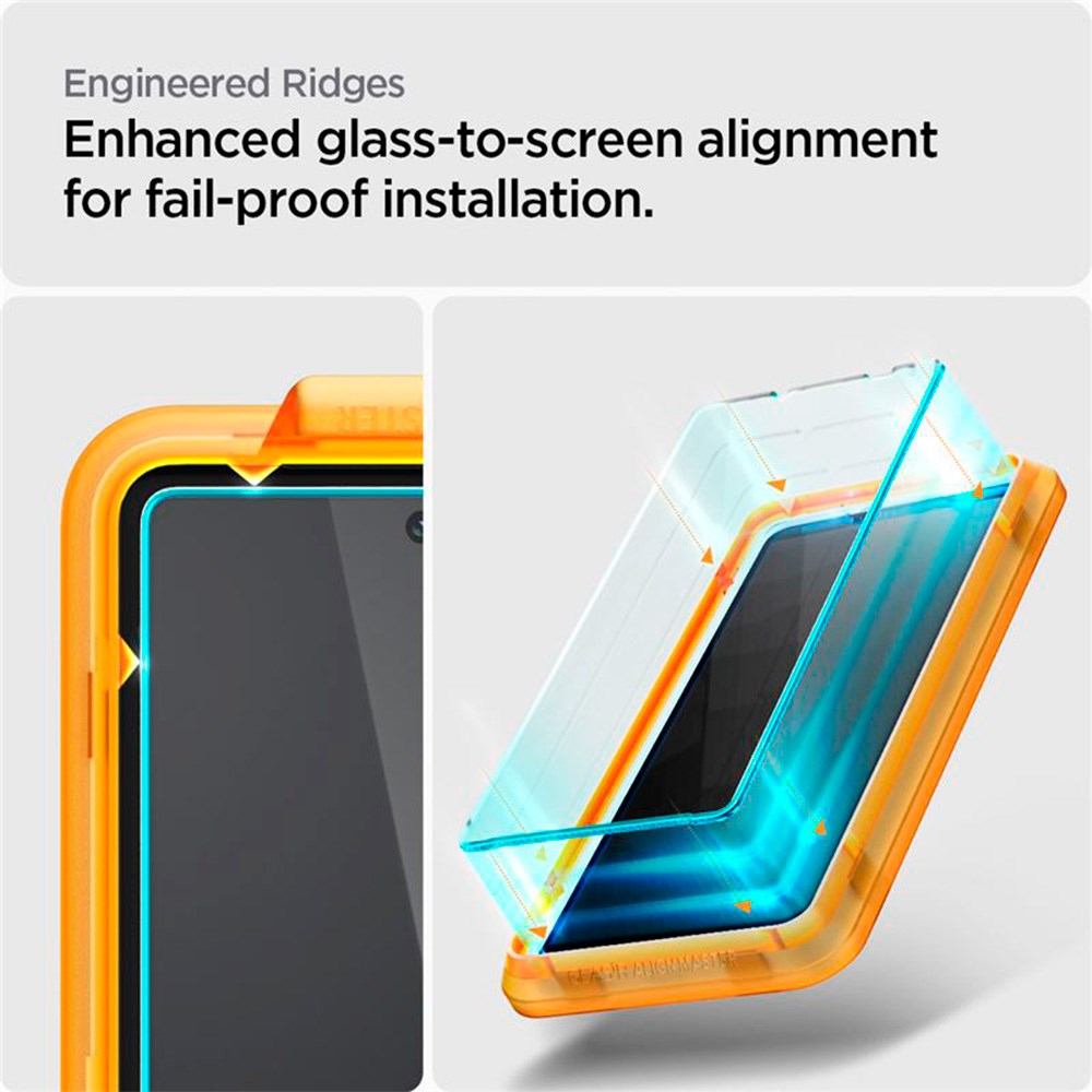 Google Pixel 7A Spigen Alignmaster Glas.tR Skærmbeskyttelse - 2 stk. - Case Friendly - Gennemsigtig
