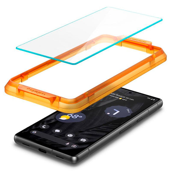 Google Pixel 7A Spigen Alignmaster Glas.tR Skærmbeskyttelse - 2 stk. - Case Friendly - Gennemsigtig