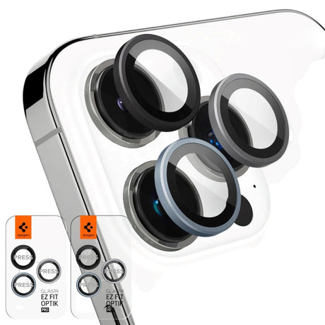 iPhone 17 Pro / 17 Pro Max / 16 Pro / 16 Pro Max / 15 Pro / 15 Pro Max / 14 Pro / 14 Pro Max Spigen Glass tR EZ Fit Optik Pro Kameralinsebeskyttelsesglas - 2 stk - Gennemsigtig