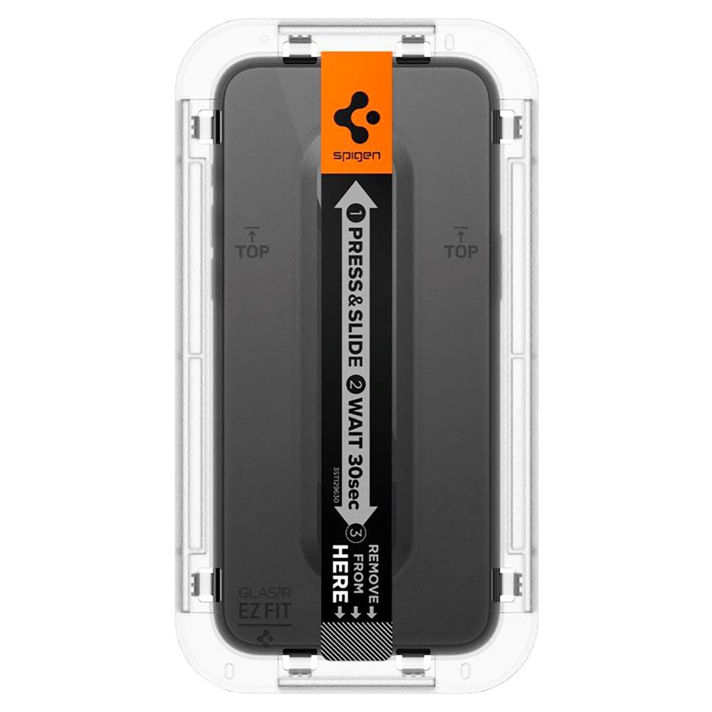 iPhone 15 Pro Max Spigen EZ Fit Glas.tR Skærmbeskyttelse - 2 stk. - Case Friendly - Sort Kant