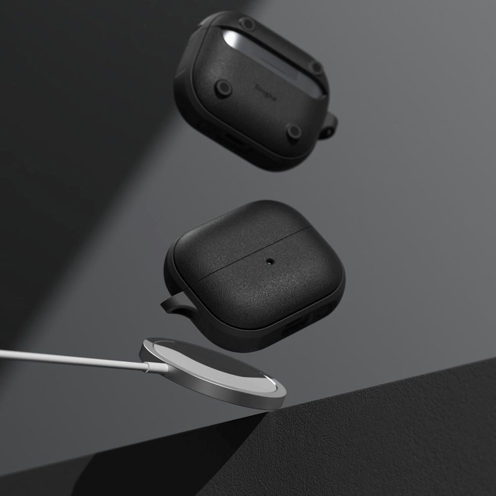 Ringke Samsung Galaxy Buds 3 / 3 Pro Onyx Magnetic Cover m. Karabinhage - MagSafe Kompatibelt - Sort
