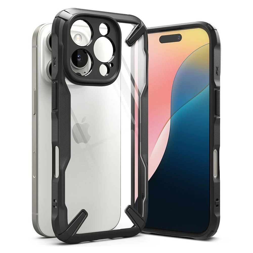 iPhone 16 Pro Max Ringke Fusion X Cover - Gennemsigtig / Sort