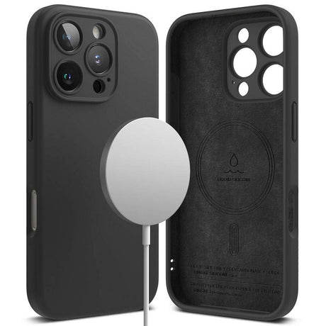 iPhone 16 Pro Max Ringke Silikone Cover - MagSafe Kompatibel - Sort
