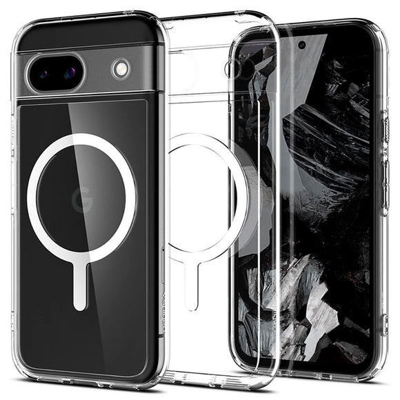 Google Pixel 8a Spigen Ultra Hybrid Cover - MagSafe Kompatibel - Gennemsigtig / Sort