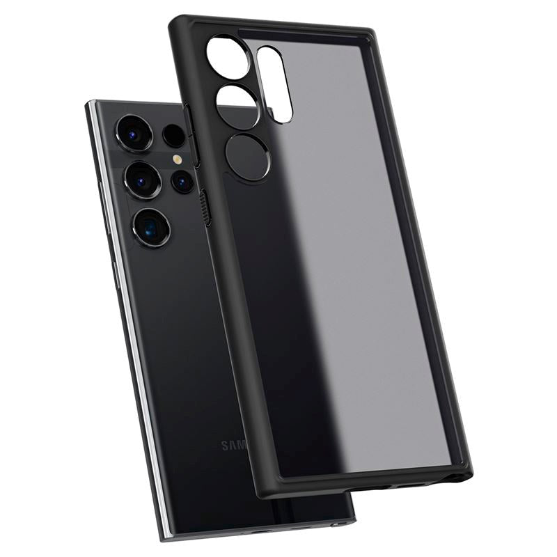 Samsung Galaxy S24 Ultra Spigen Ultra Hybrid Cover - Mat Gennemsigtig / Sort