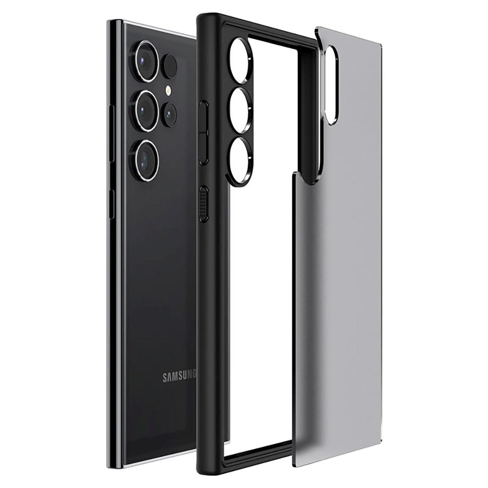 Samsung Galaxy S24 Ultra Spigen Ultra Hybrid Cover - Mat Gennemsigtig / Sort