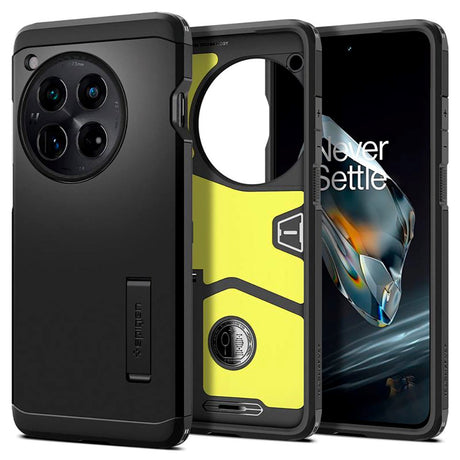 OnePlus 12 Spigen Tough Armor Cover m. Kickstand - Sort