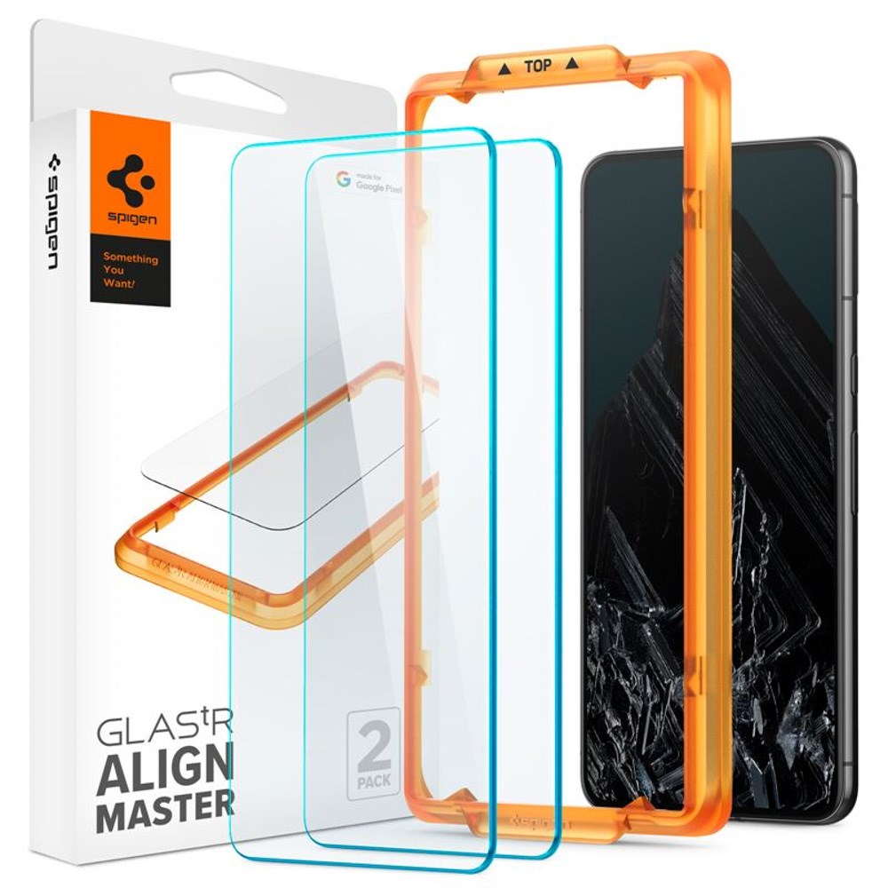 Google Pixel 8 Pro Spigen AlignMaster Glass tR Skærmbeskyttelse - 2 stk - Case Friendly - Gennemsigtig