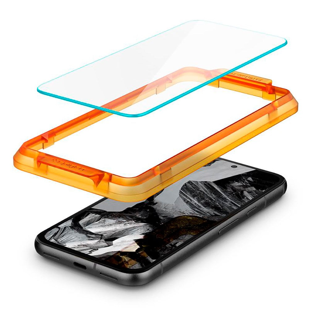 Google Pixel 8a Spigen Alignmaster Glas.tR Skærmbeskyttelse - 2 stk. - Case Friendly - Gennemsigtig