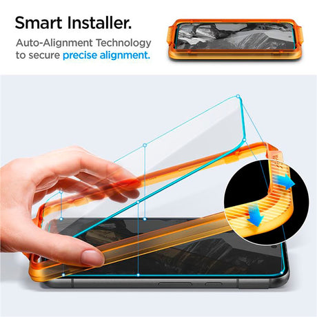 Google Pixel 8a Spigen Alignmaster Glas.tR Skærmbeskyttelse - 2 stk. - Case Friendly - Gennemsigtig
