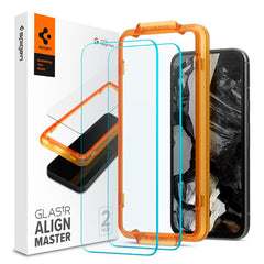 Google Pixel 8a Spigen Alignmaster Glas.tR Skærmbeskyttelse - 2 stk. - Case Friendly - Gennemsigtig