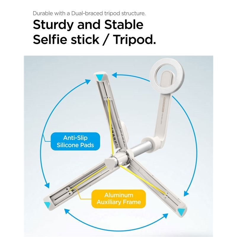 Spigen Tripod Selfie Stick - MagSafe Kompatibel - Hvid
