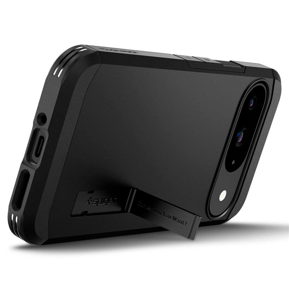 Google Pixel 9 / 9 Pro Spigen Tough Armor Cover m. Kickstand - Sort
