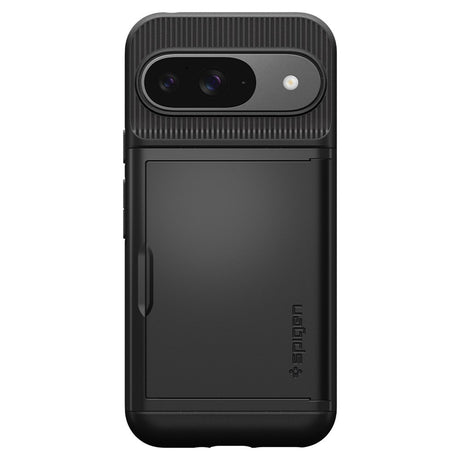 Google Pixel 9 / 9 Pro Spigen Slim Armor Cover m. Kortholder - Sort