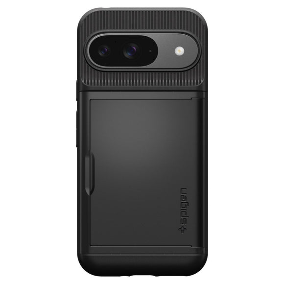 Google Pixel 9 / 9 Pro Spigen Slim Armor Cover m. Kortholder - Sort