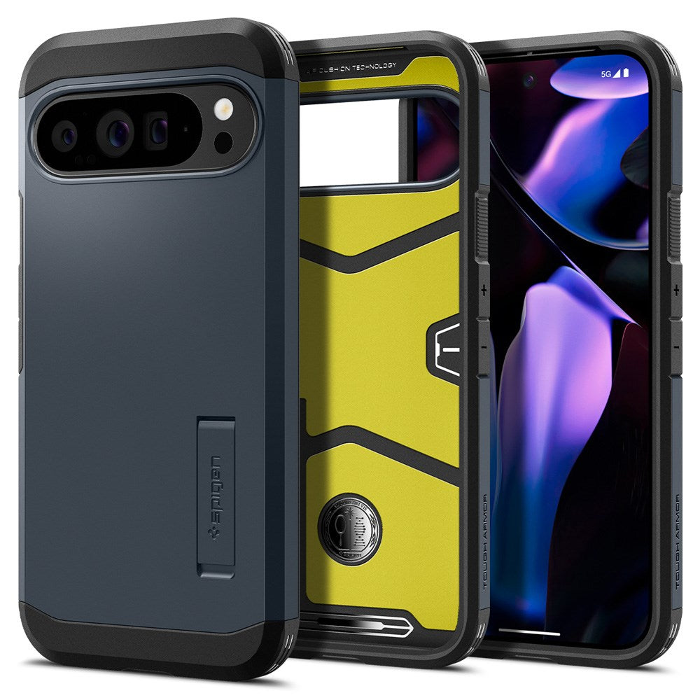 Google Pixel 9 Pro XL Spigen Tough Armor Cover m. Kickstand - Grå