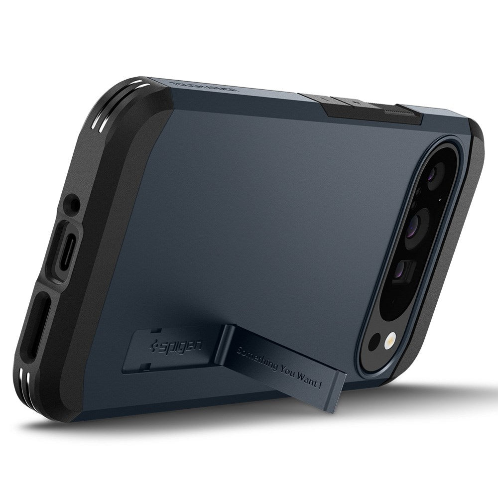 Google Pixel 9 Pro XL Spigen Tough Armor Cover m. Kickstand - Grå