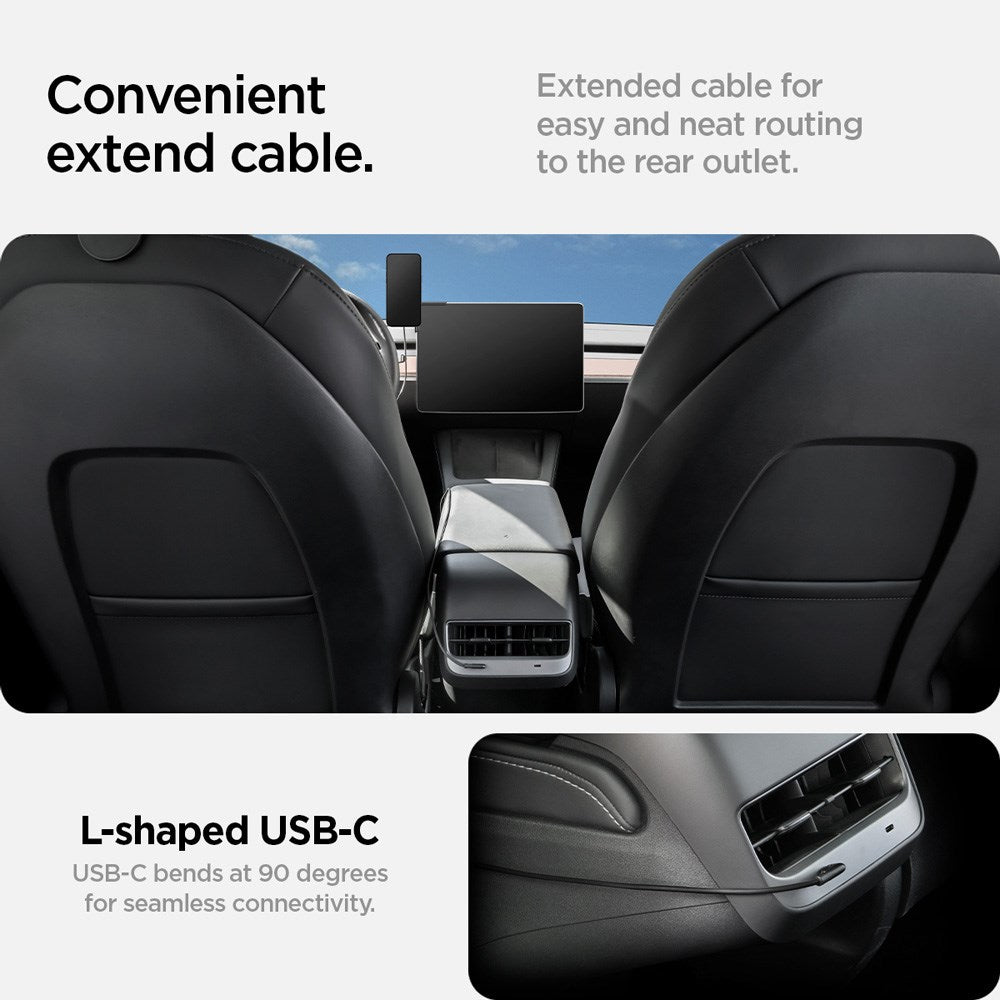 Spigen TapLock Mobilholder til Tesla S / 3 / X / Y / Cybertruck - MagSafe Kompatibel - Sort