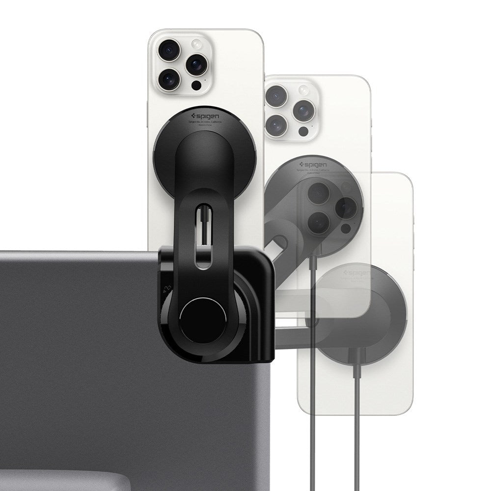 Spigen TapLock Mobilholder til Tesla S / 3 / X / Y / Cybertruck - MagSafe Kompatibel - Sort