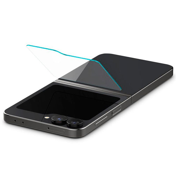 Samsung Galaxy Z Flip7 FE / Flip6 Spigen EZ Fit Glas.tR Sub Screen Skærmbeskyttelse - 2 stk. - Case Friendly - Gennemsigtig