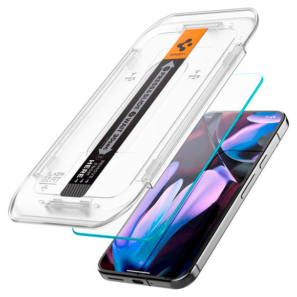 Google Pixel 10 / 10 Pro / 9 / 9 Pro Spigen EZ Fit Glas.tR Skærmbeskyttelse - 2 stk. - Case Friendly - Gennemsigtig
