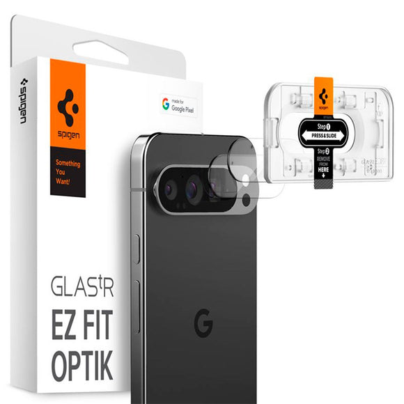 Google Pixel 9 Pro XL Spigen EZ Fit. tR Optik Kameralinse Beskyttelsesglas - 2 stk. - Gennemsigtig
