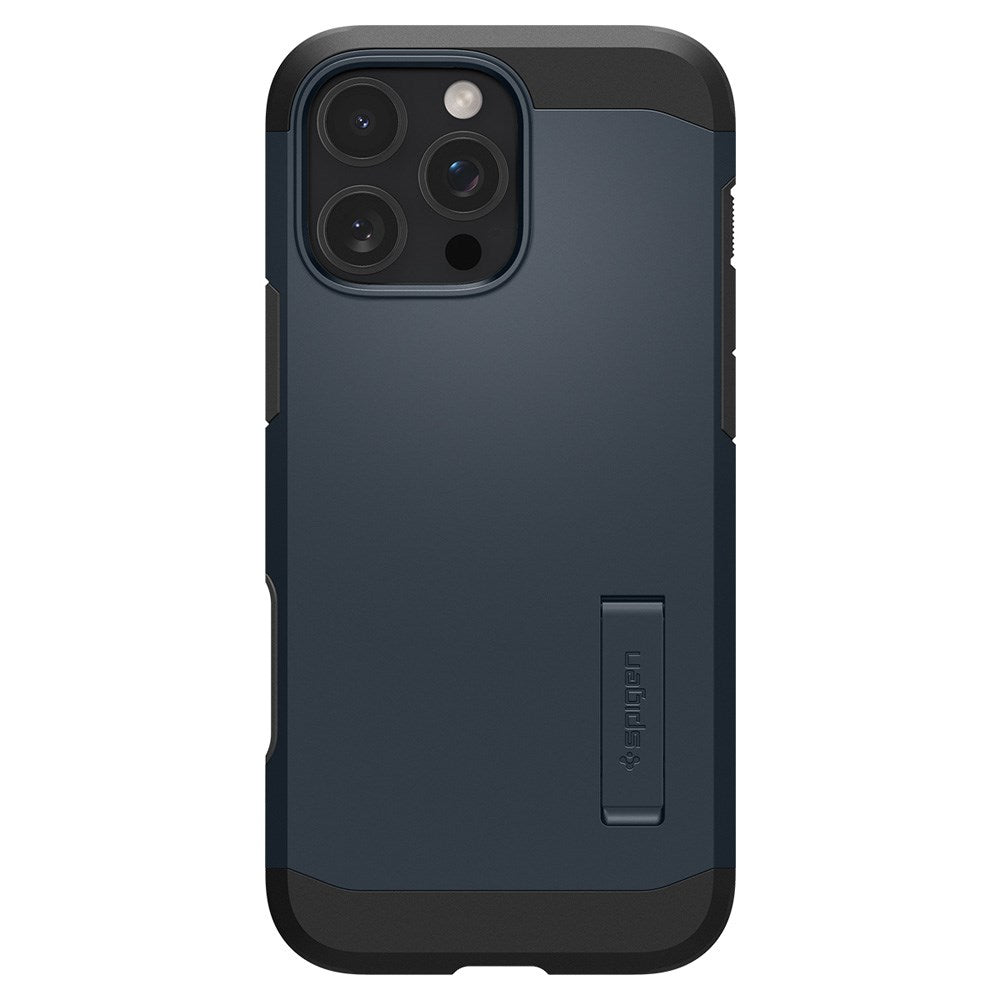 iPhone 16 Pro Max Spigen Tough Armor T Cover m. Kickstand - MagSafe Kompatibel - Blå