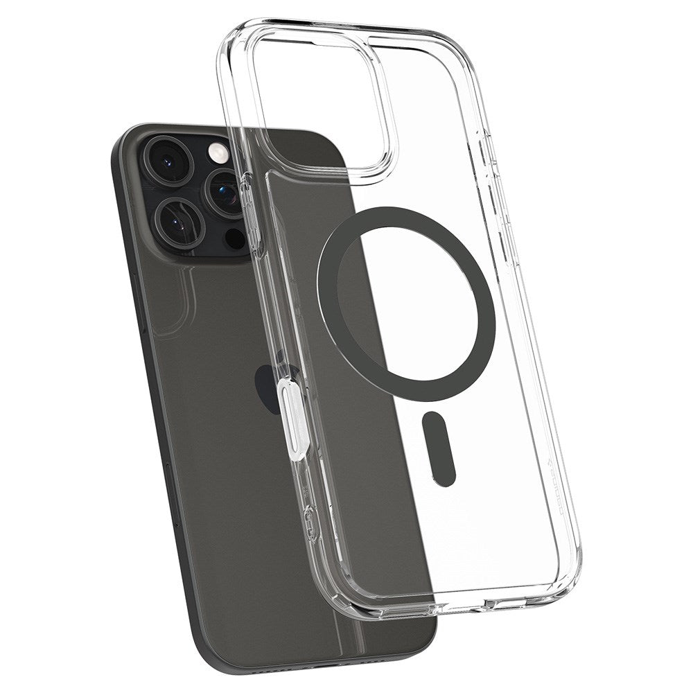 iPhone 16 Pro Max Spigen Ultra Hybrid T Cover - MagSafe Kompatibel - Gennemsigtig / Grå