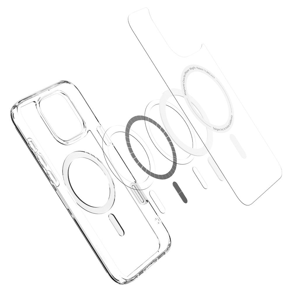 iPhone 16 Pro Max Spigen Ultra Hybrid T Cover - MagSafe Kompatibel - Gennemsigtig / Grå