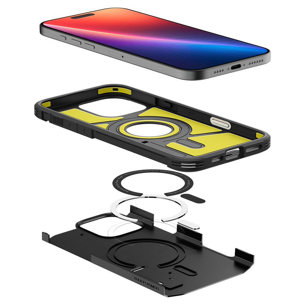 iPhone 16 Pro Spigen Tough Armor T Cover m. Kickstand - MagSafe Kompatibel - Sort