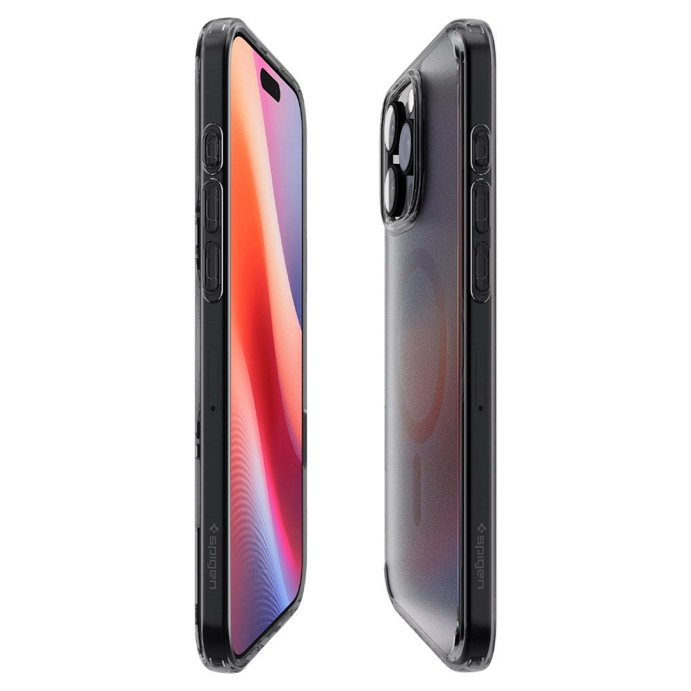 iPhone 16 Pro Spigen Ultra Hybrid T Cover - MagSafe Kompatibel - Mat Gennemsigtig / Sort