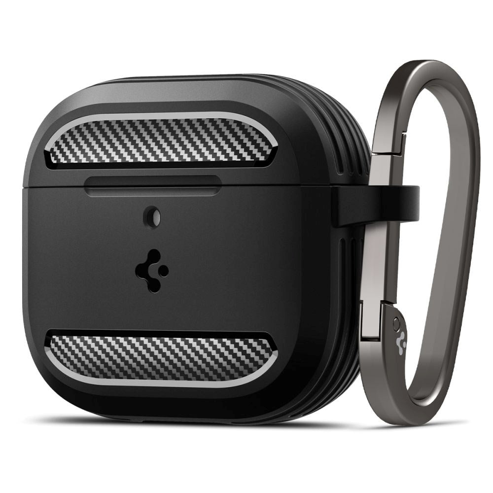 Spigen Rugged Armor Apple Airpods (4. gen) Cover m. Karabinhage - Sort