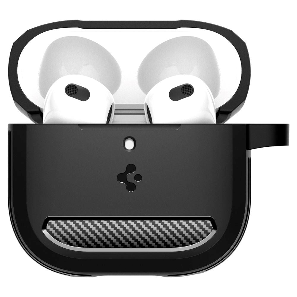 Spigen Rugged Armor Apple Airpods (4. gen) Cover m. Karabinhage - Sort