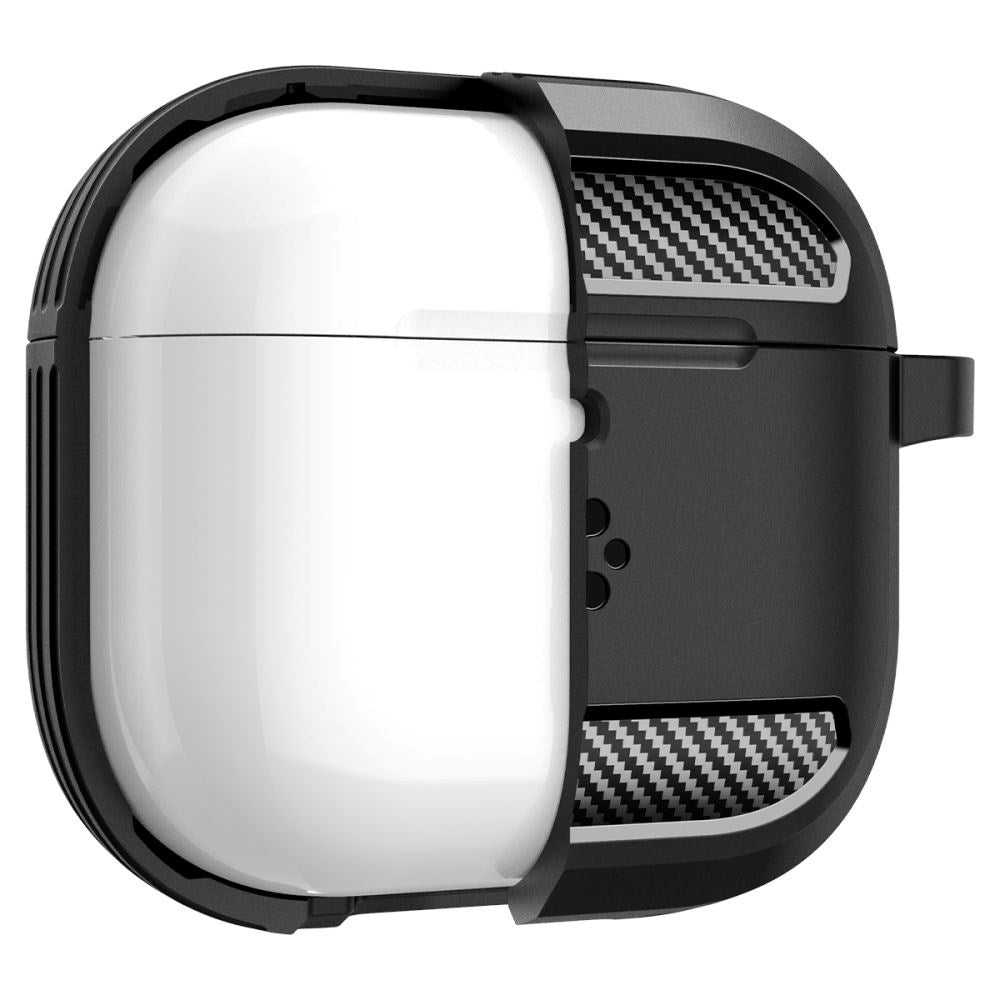 Spigen Rugged Armor Apple Airpods (4. gen) Cover m. Karabinhage - Sort