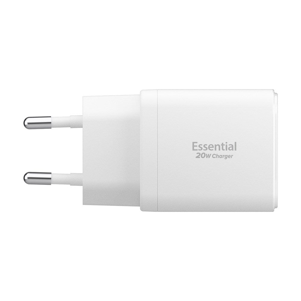 Spigen Essential 20W Vægoplader m. 1 x USB-C & 1 x USB-A - Hvid