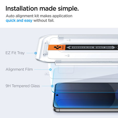Samsung Galaxy S24 FE / A56 (5G) Spigen EZ Fit Glas.tR Skærmbeskyttelse - 2 stk. - Case Friendly - Gennemsigtig