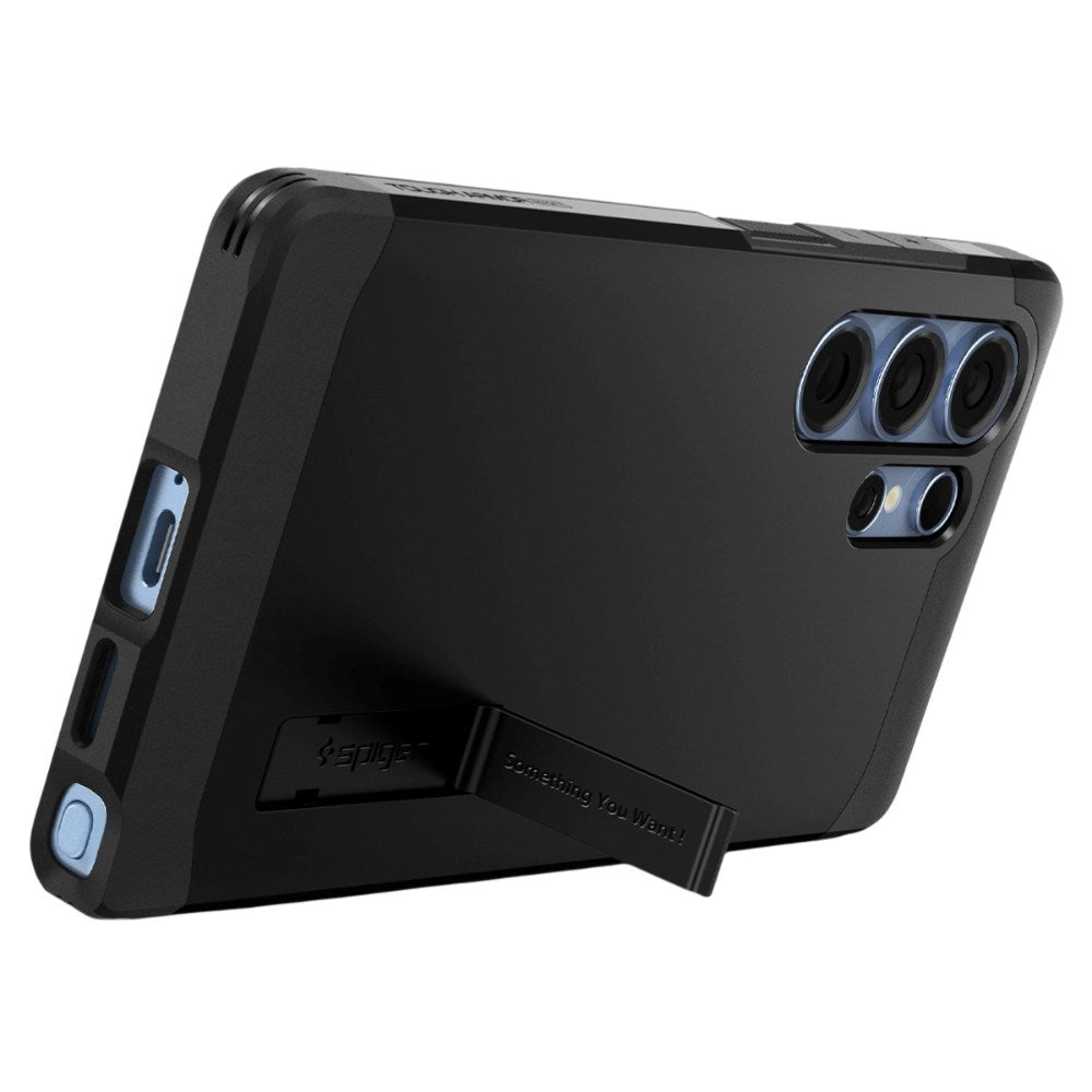 Samsung Galaxy S25 Ultra Spigen Tough Armor Hybrid Cover m. Kickstand - MagSafe Kompatibel - Sort
