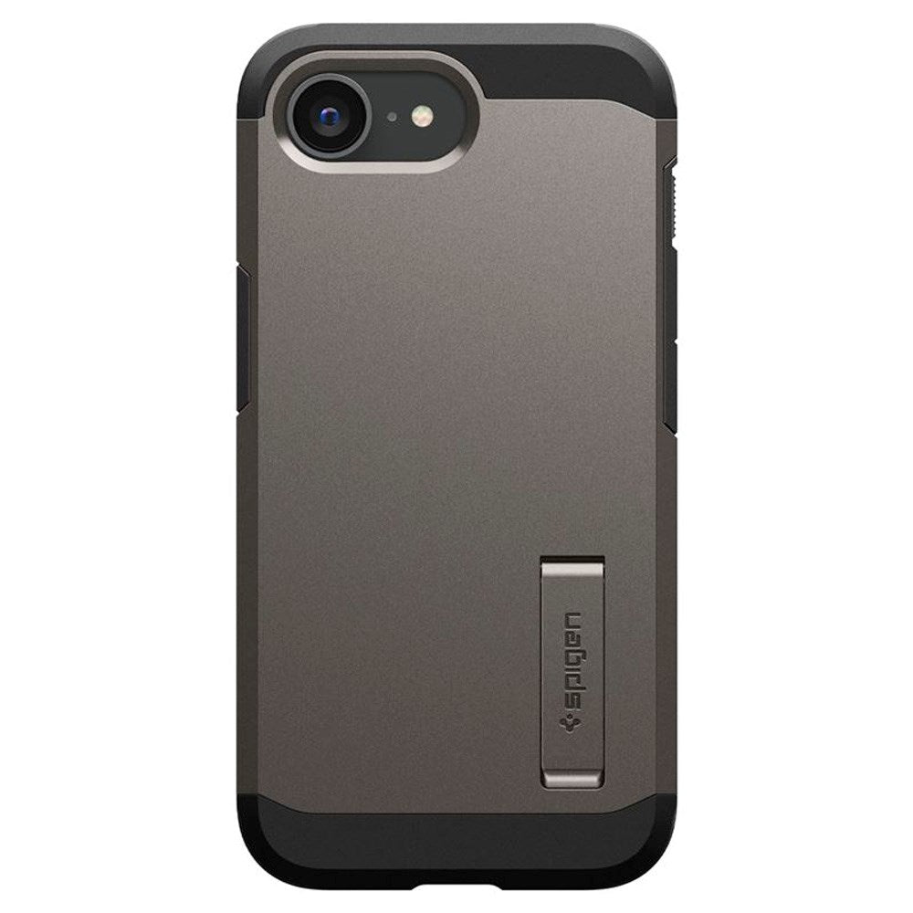iPhone 17e / 16e Spigen Tough Armor Cover m. Kickstand - MagSafe Kompatibel - Gunmetal